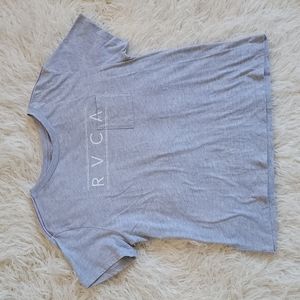 RVCA Sport VA Boxy Cropped Pocket Front Stretch T-Shirt Heathered Gray